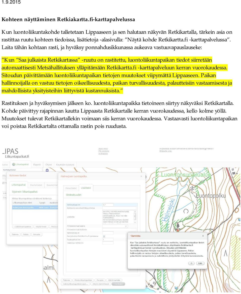 Retkikartta.fi -karttapalvelussa.