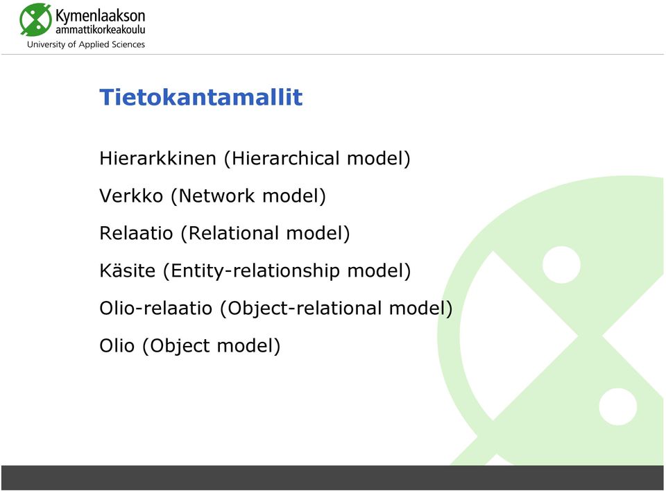 (Relational model) Käsite (Entity-relationship