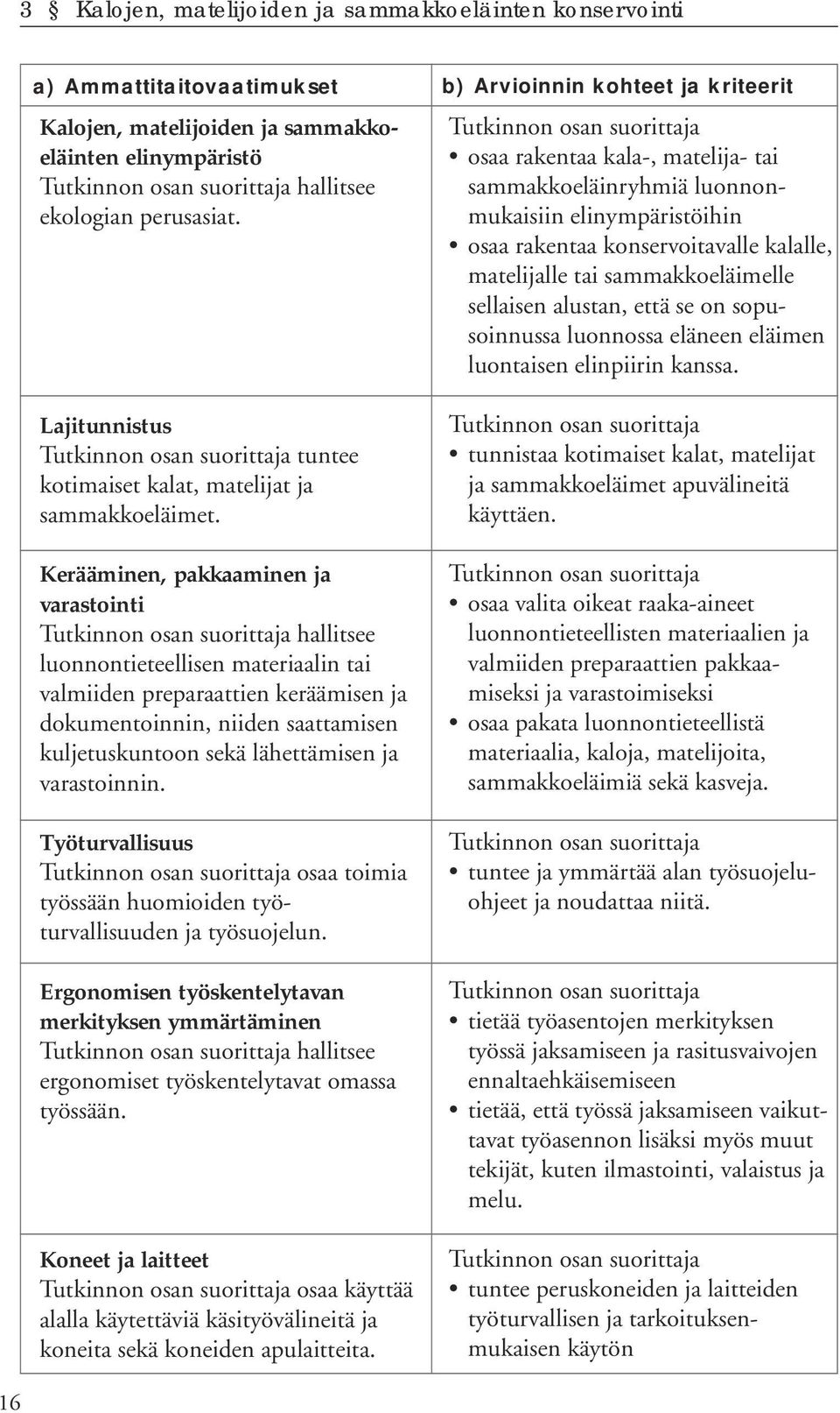 Kerääminen, pakkaaminen ja varastointi hallitsee luonnontieteellisen materiaalin tai valmiiden preparaattien keräämisen ja dokumentoinnin, niiden saattamisen kuljetuskuntoon sekä lähettämisen ja