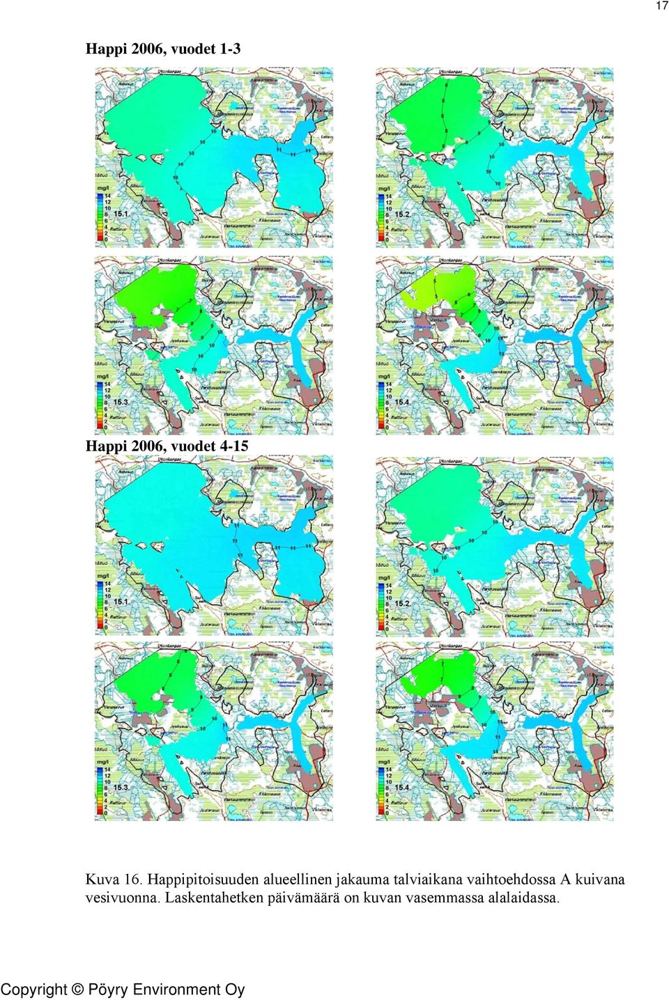 Happipitoisuuden alueellinen jakauma talviaikana