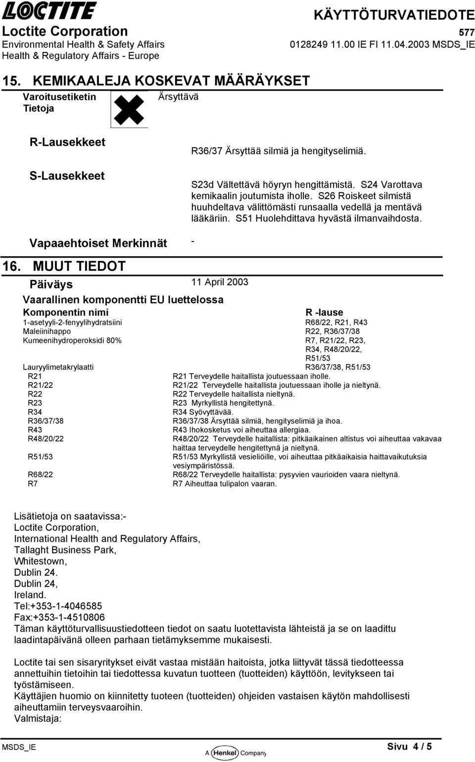 Vapaaehtoiset Merkinnät - 16.