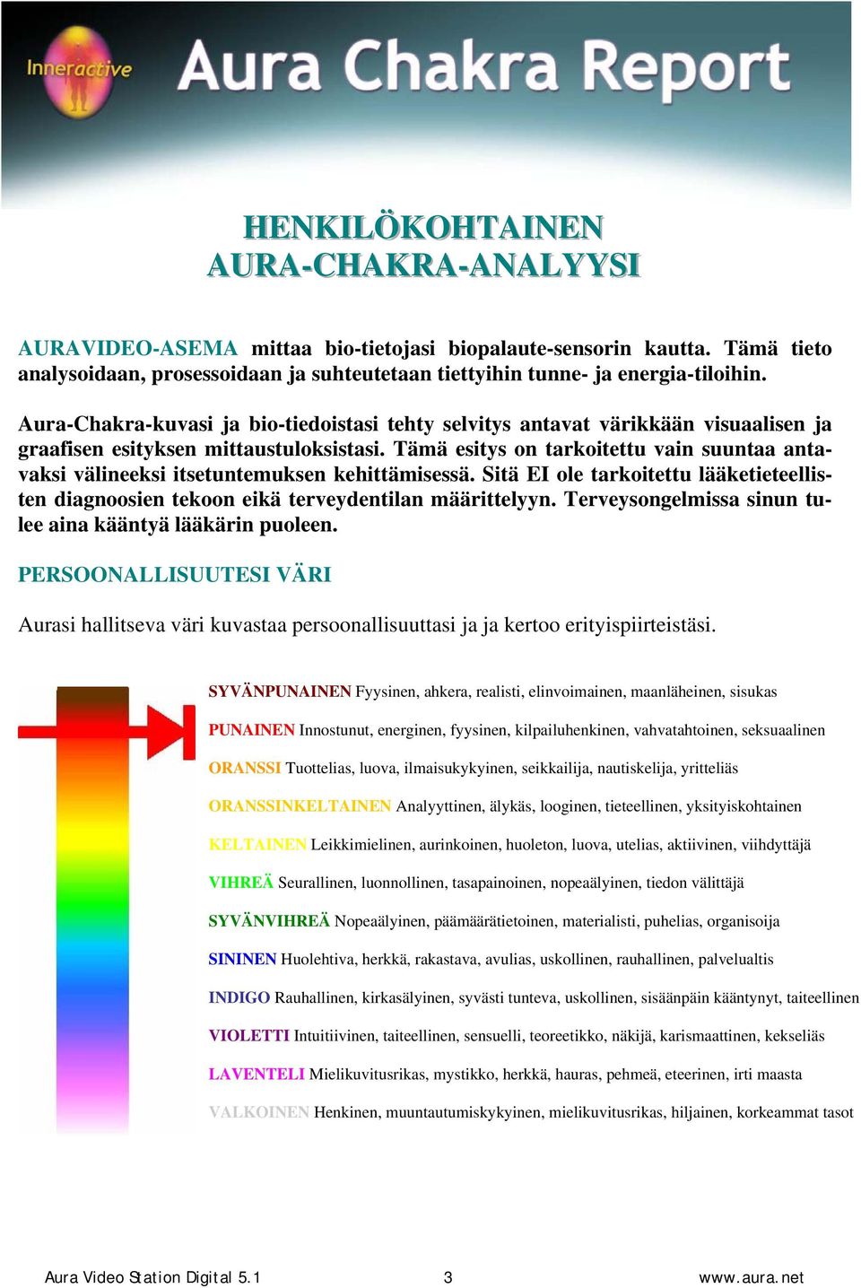 Tämä esitys on tarkoitettu vain suuntaa antavaksi välineeksi itsetuntemuksen kehittämisessä. Sitä EI ole tarkoitettu lääketieteellisten diagnoosien tekoon eikä terveydentilan määrittelyyn.