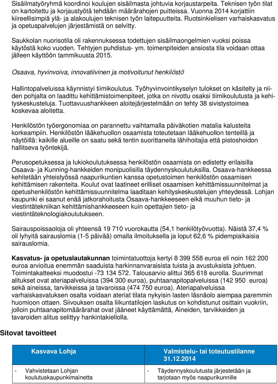 Saukkolan nuorisotila oli rakennuksessa todettujen sisäilmaongelmien vuoksi poissa käytöstä koko vuoden. Tehtyjen puhdistus- ym.