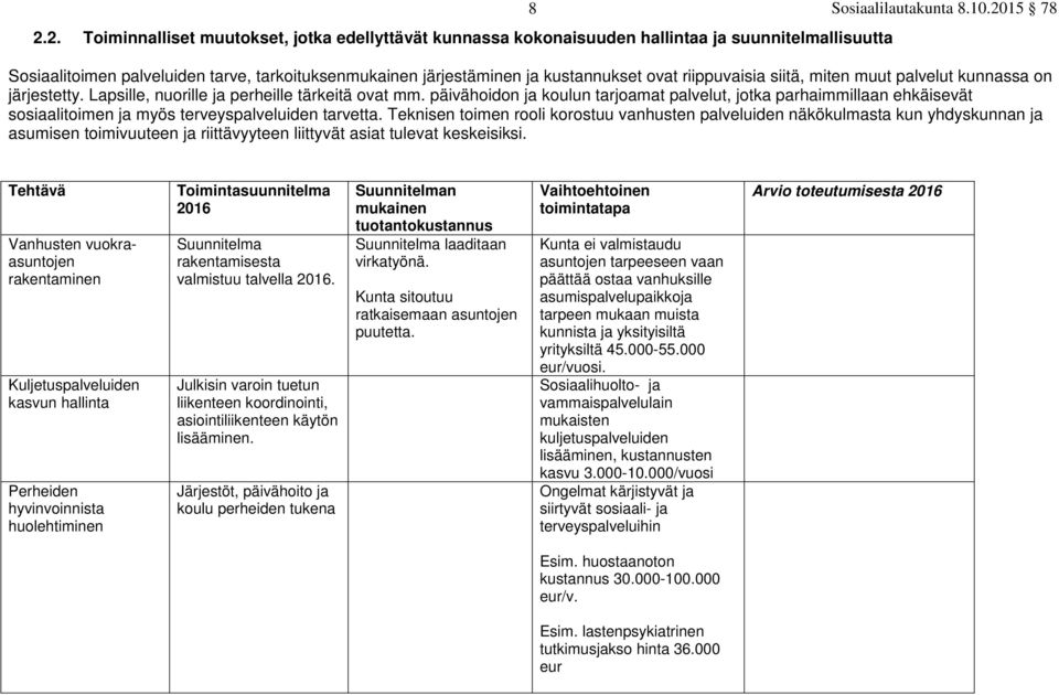 päivähoidon ja koulun tarjoamat palvelut, jotka parhaimmillaan ehkäisevät sosiaalitoimen ja myös terveyspalveluiden tarvetta.