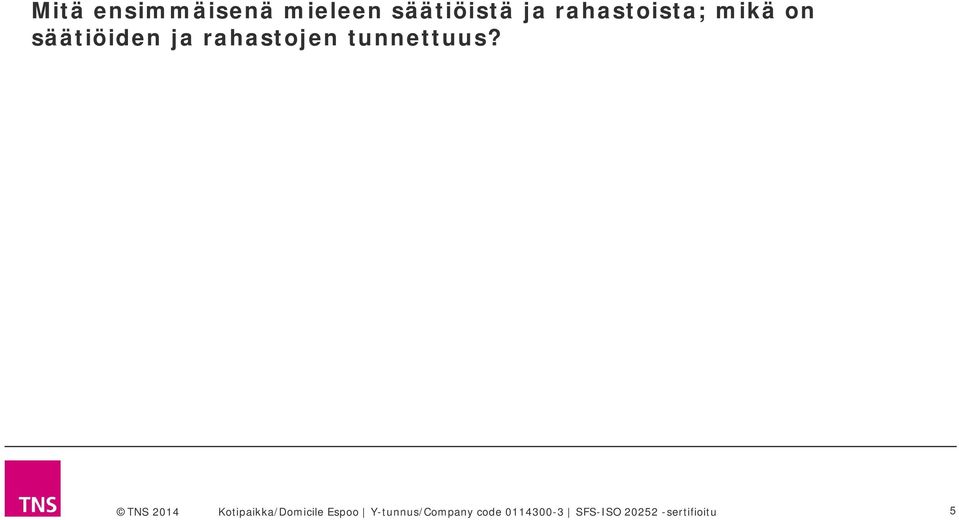 rahastojen tunnettuus?