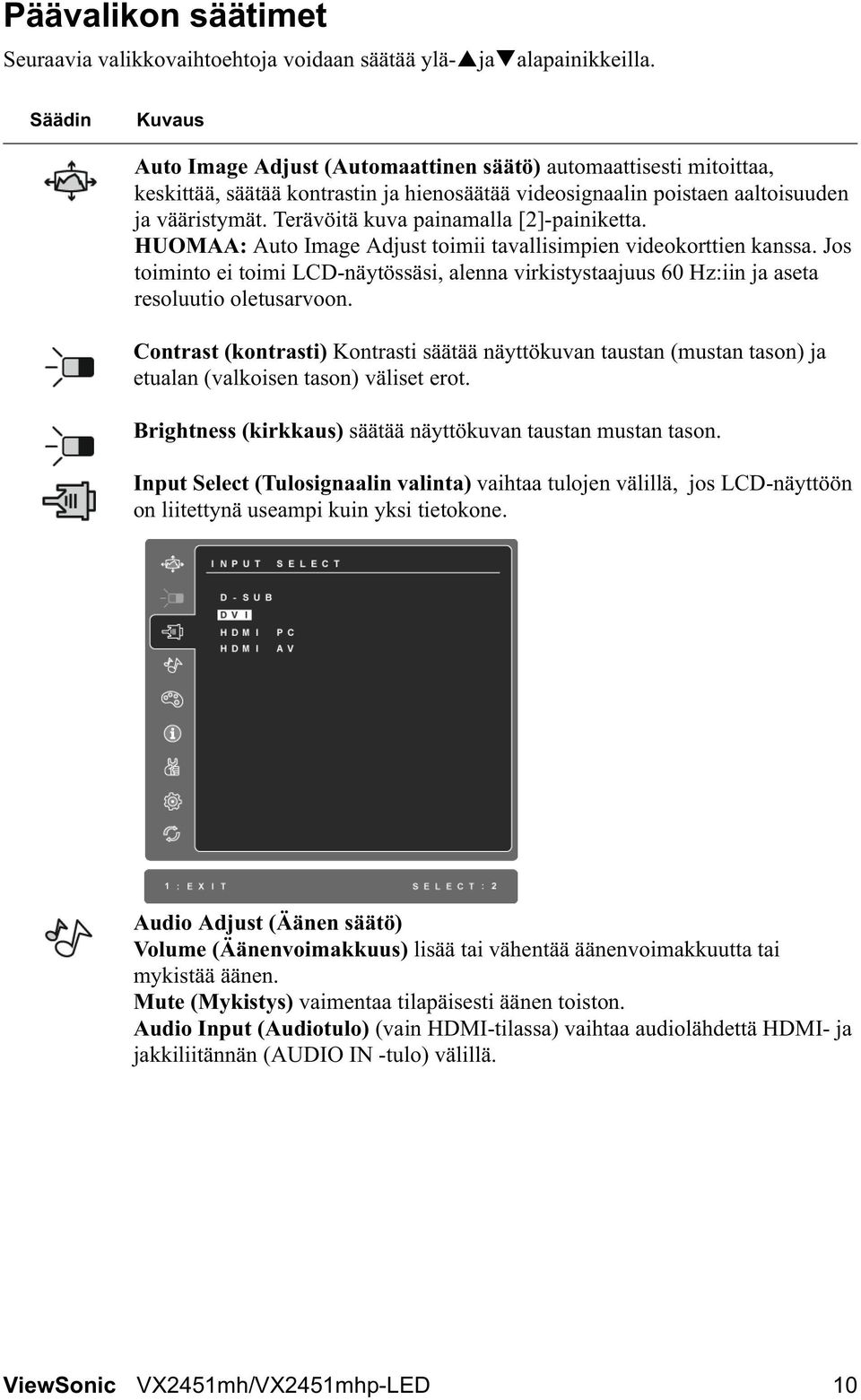 Terävöitä kuva painamalla [2]-painiketta. HUOMAA: Auto Image Adjust toimii tavallisimpien videokorttien kanssa.