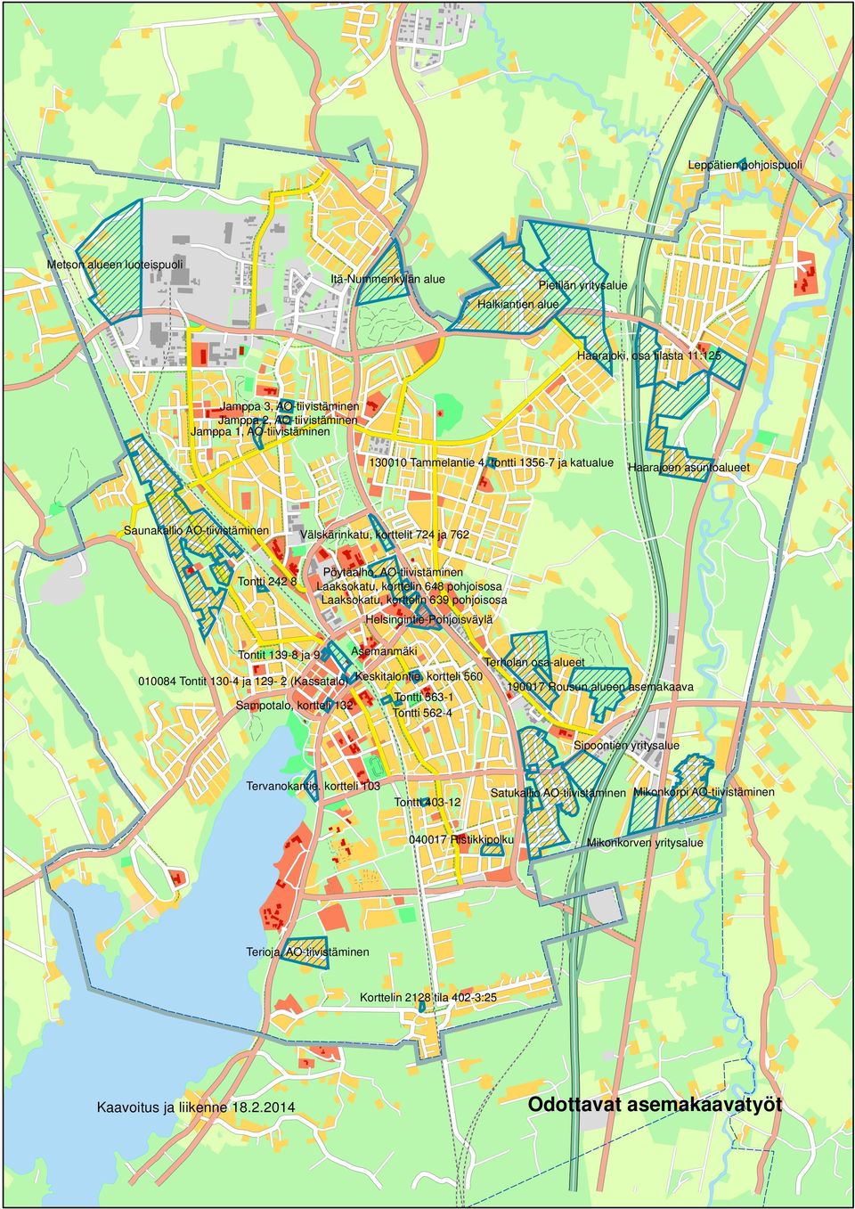 Laaksokatu, korttelin 648 pohjoisosa Laaksokatu, korttelin 639 pohjoisosa Helsingintie-Pohjoisväylä Tontit 139-8 ja 9 Asemanmäki Terholan osa-alueet 010084 Tontit 130-4 ja 129-2 (Kassatalo)