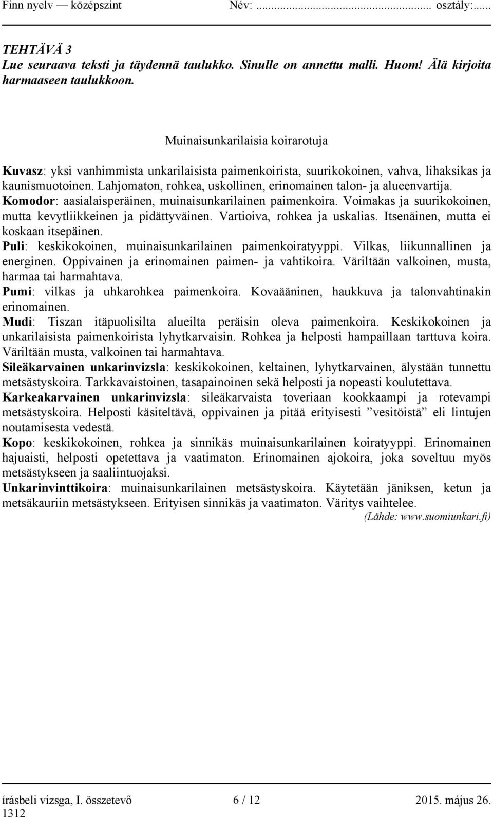 Lahjomaton, rohkea, uskollinen, erinomainen talon- ja alueenvartija. Komodor: aasialaisperäinen, muinaisunkarilainen paimenkoira. Voimakas ja suurikokoinen, mutta kevytliikkeinen ja pidättyväinen.