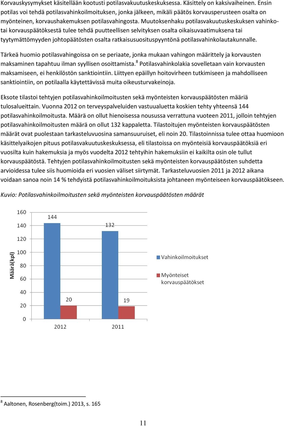 Muutoksenhaku potilasvakuutuskeskuksen vahinkotai korvauspäätöksestä tulee tehdä puutteellisen selvityksen osalta oikaisuvaatimuksena tai tyytymättömyyden johtopäätösten osalta