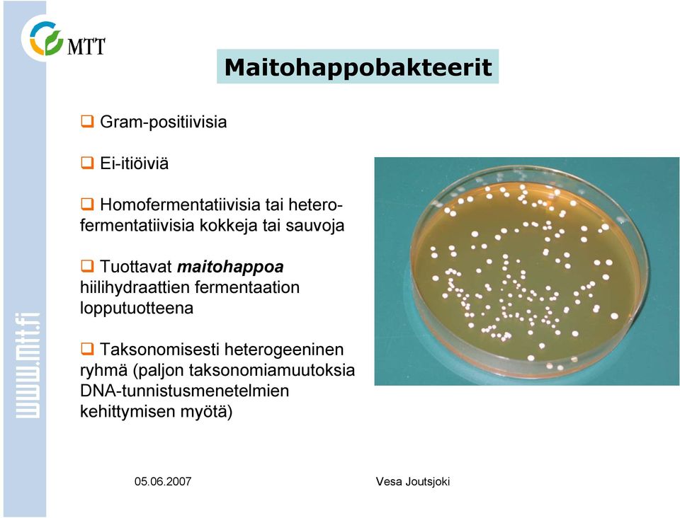 hiilihydraattien fermentaation lopputuotteena Taksonomisesti