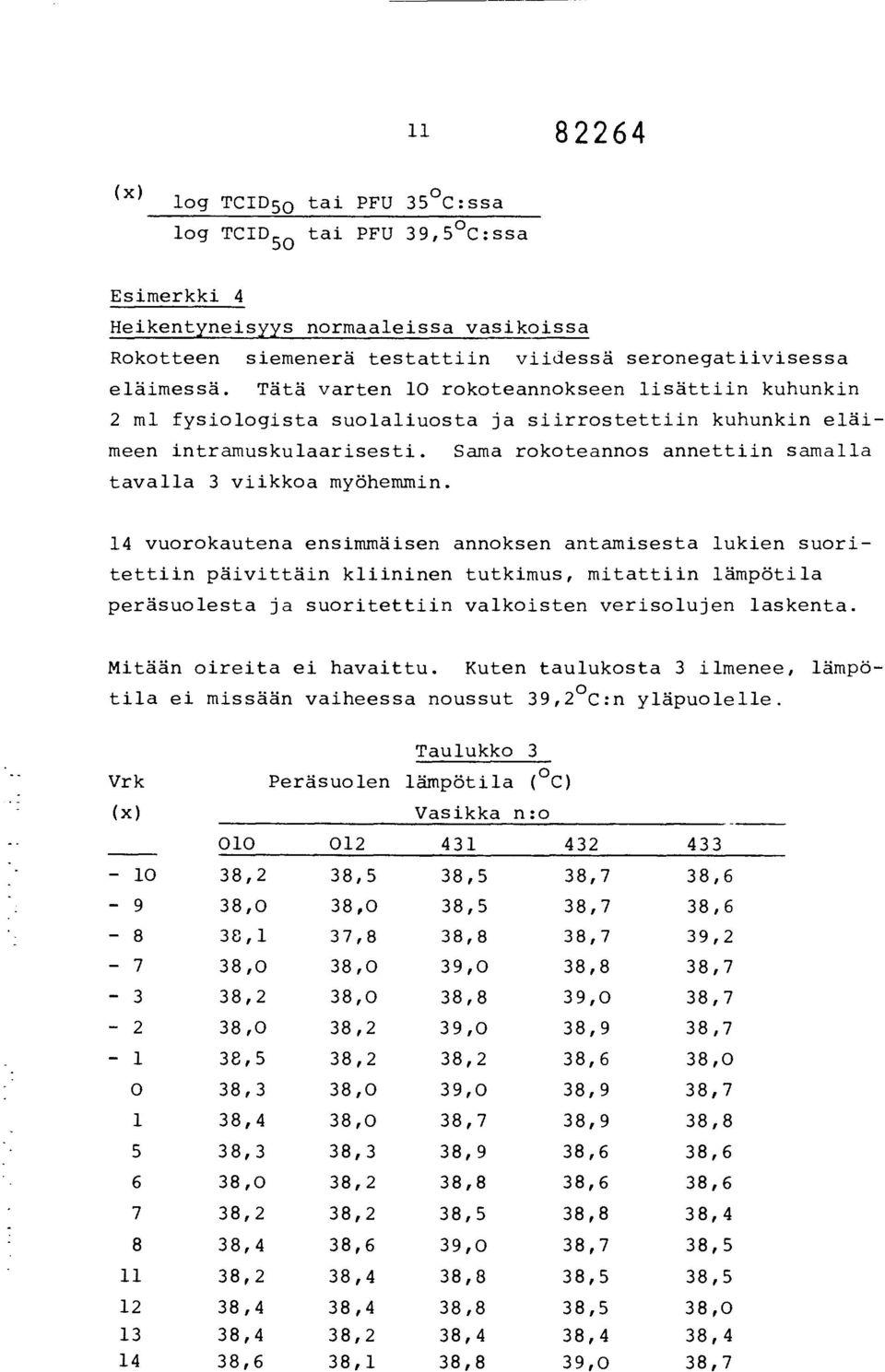 Sama rokoteannos annettiin samalla tavalla 3 viikkoa myöhemmin.