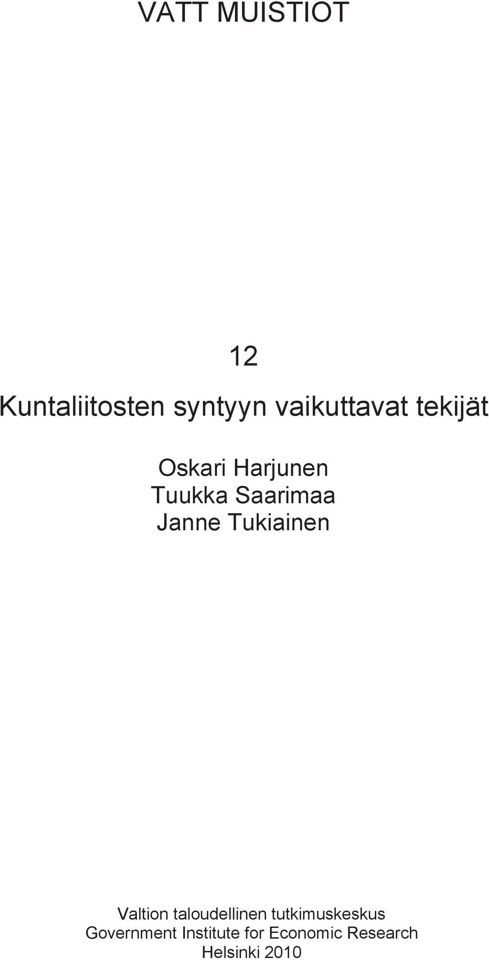 Saarimaa Janne Tukiainen Valtion taloudellinen
