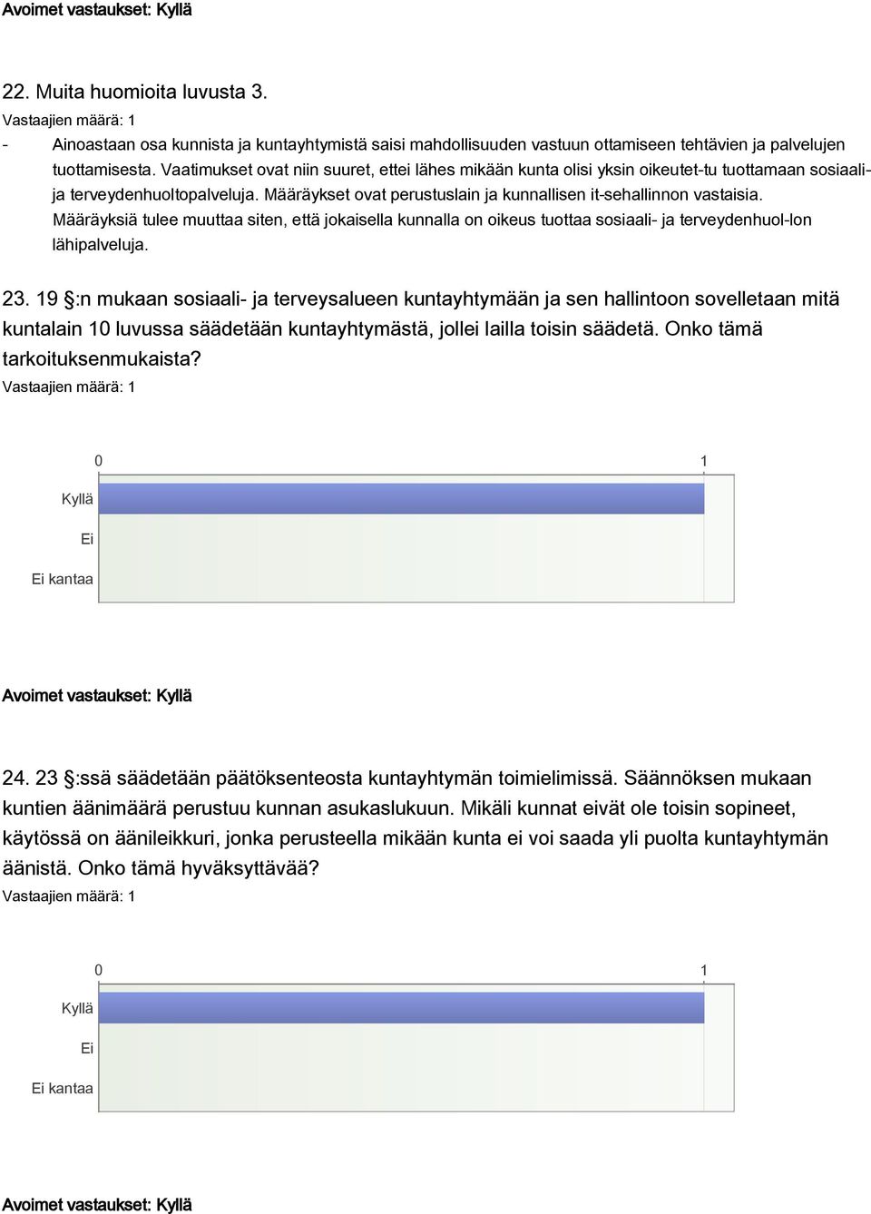 Määräyksiä tulee muuttaa siten, että jokaisella kunnalla on oikeus tuottaa sosiaali- ja terveydenhuol-lon lähipalveluja. 23.