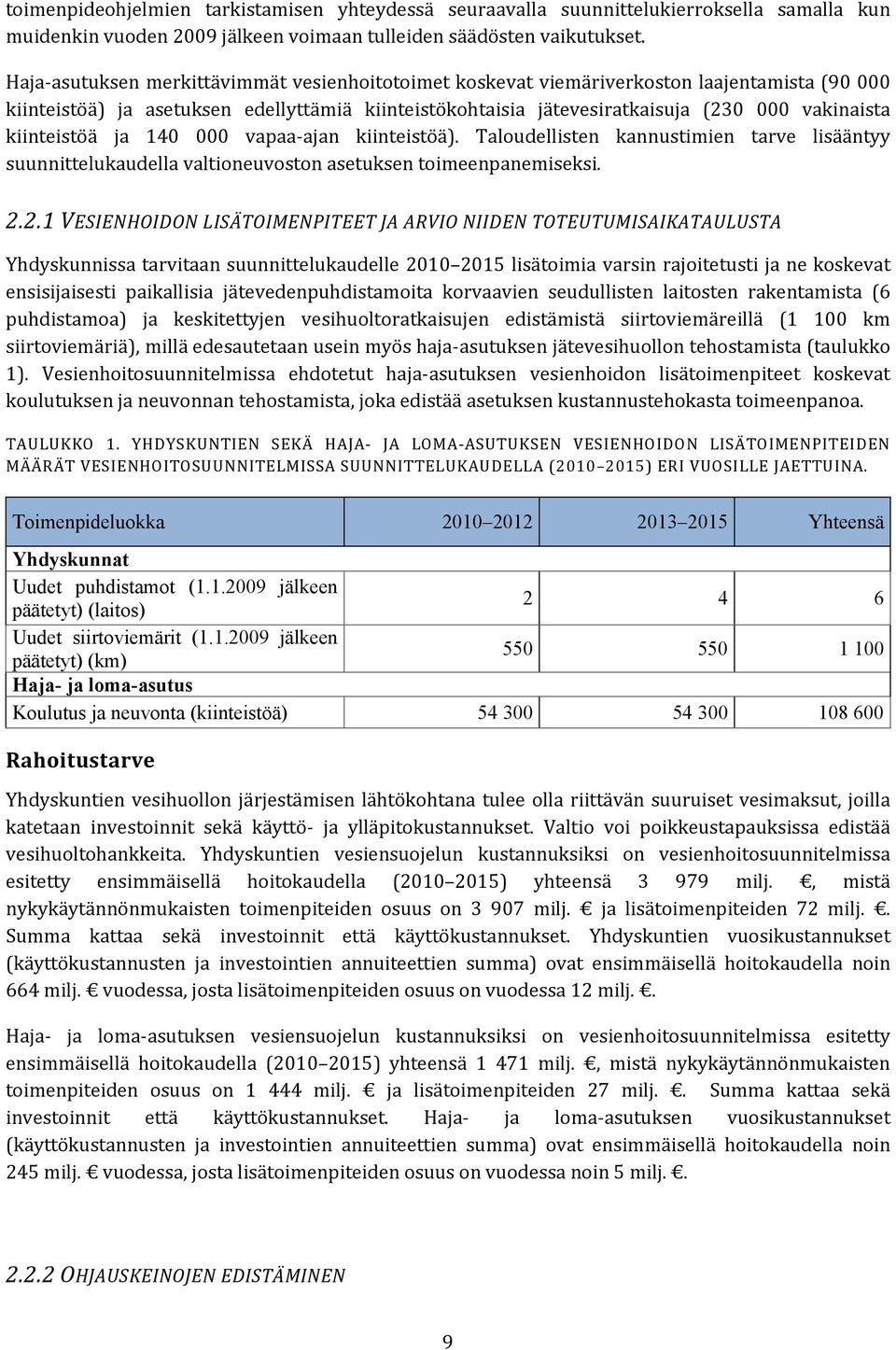 kiinteistöä ja 140 000 vapaa-ajan kiinteistöä). Taloudellisten kannustimien tarve lisääntyy suunnittelukaudella valtioneuvoston asetuksen toimeenpanemiseksi. 2.