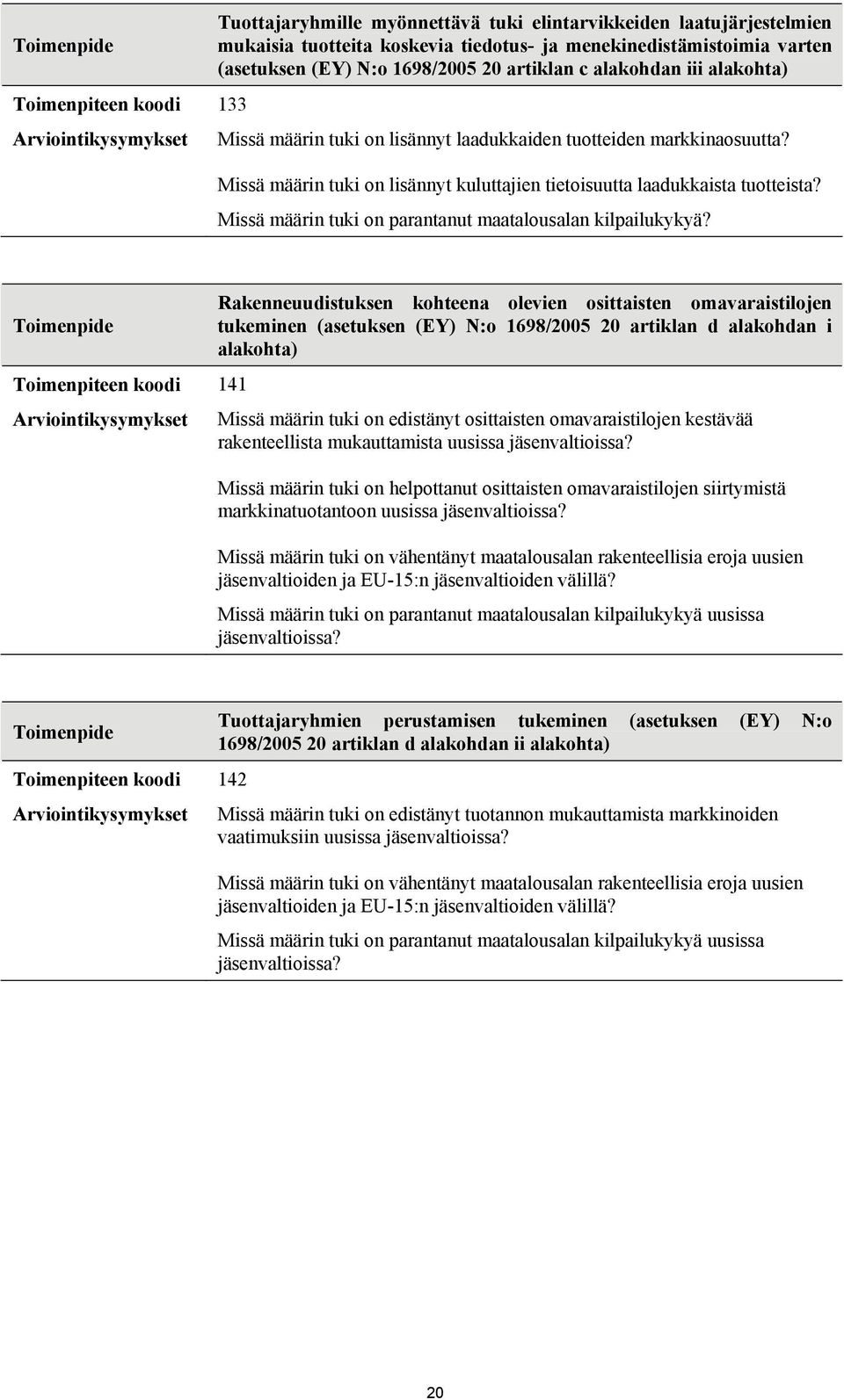 Missä määrin tuki on parantanut maatalousalan kilpailukykyä?