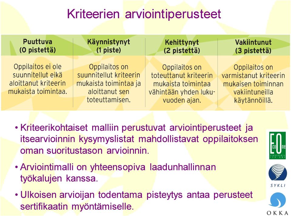 oman suoritustason arvioinnin.