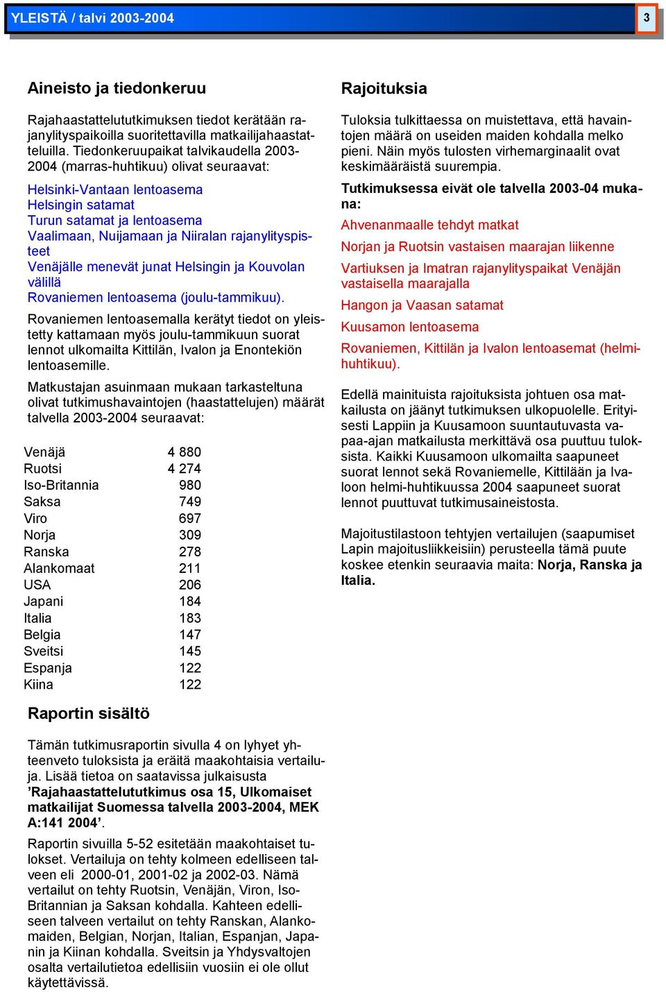 rajanylityspisteet Venäjälle menevät junat Helsingin ja Kouvolan välillä Rovaniemen lentoasema (joulu-tammikuu).