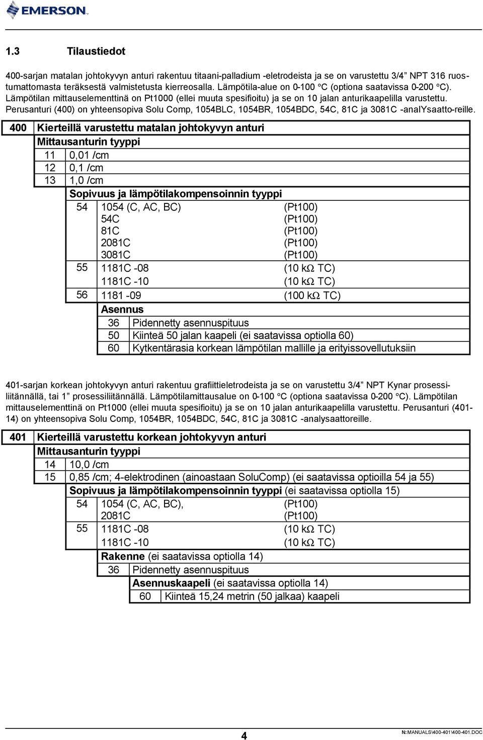 Perusanturi (00) on yhteensopiva Solu Comp, 0BLC, 0BR, 0BDC, C, C ja 0C -analysaatto-reille.