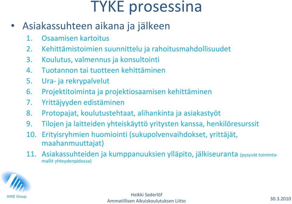 Yrittäjyyden edistäminen 8. Protopajat, koulutustehtaat, alihankinta ja asiakastyöt 9.