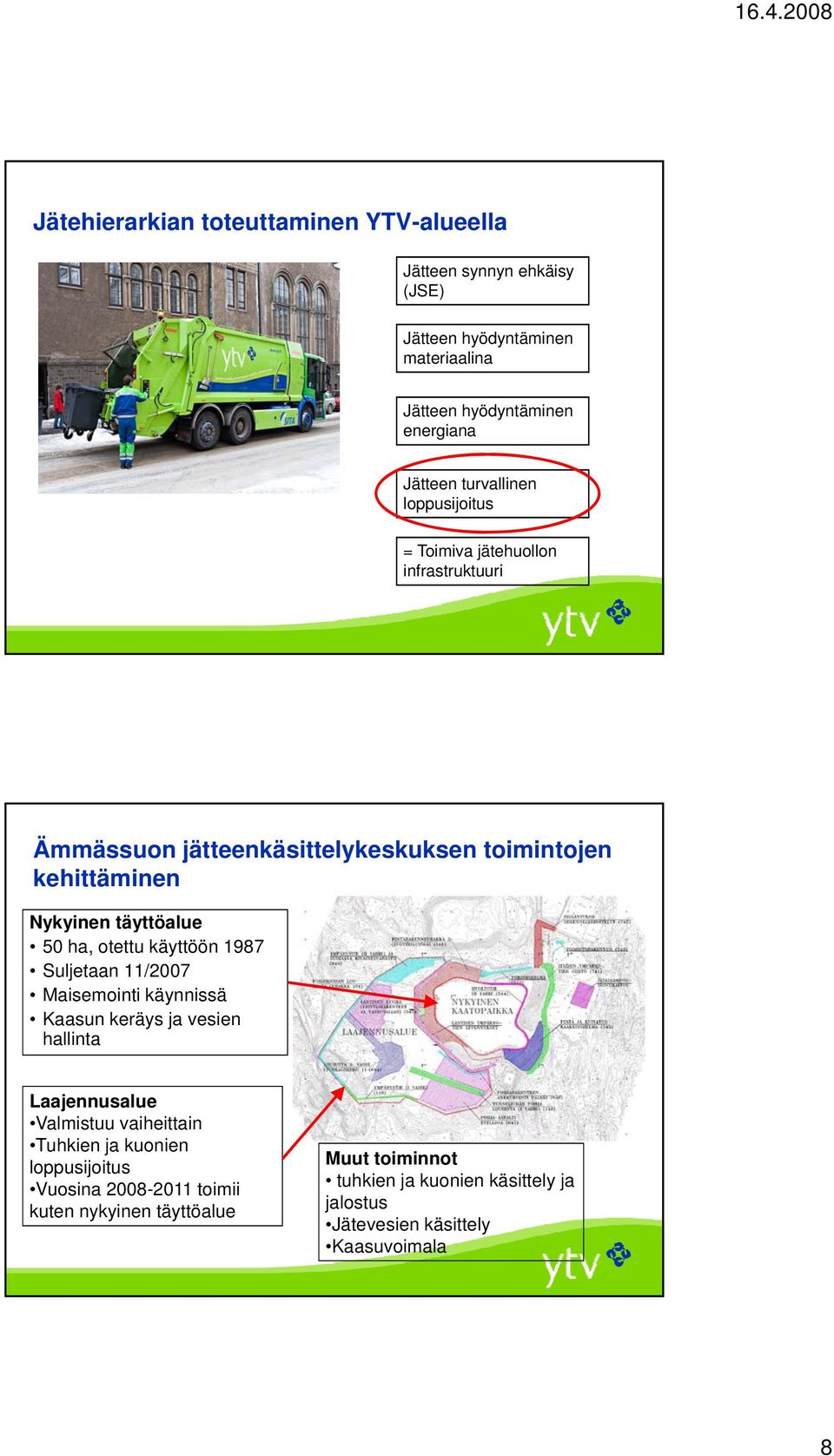 Laajennusalue Valmistuu vaiheittain Tuhkien ja kuonien Vuosina 2008-2011 toimii kuten nykyinen