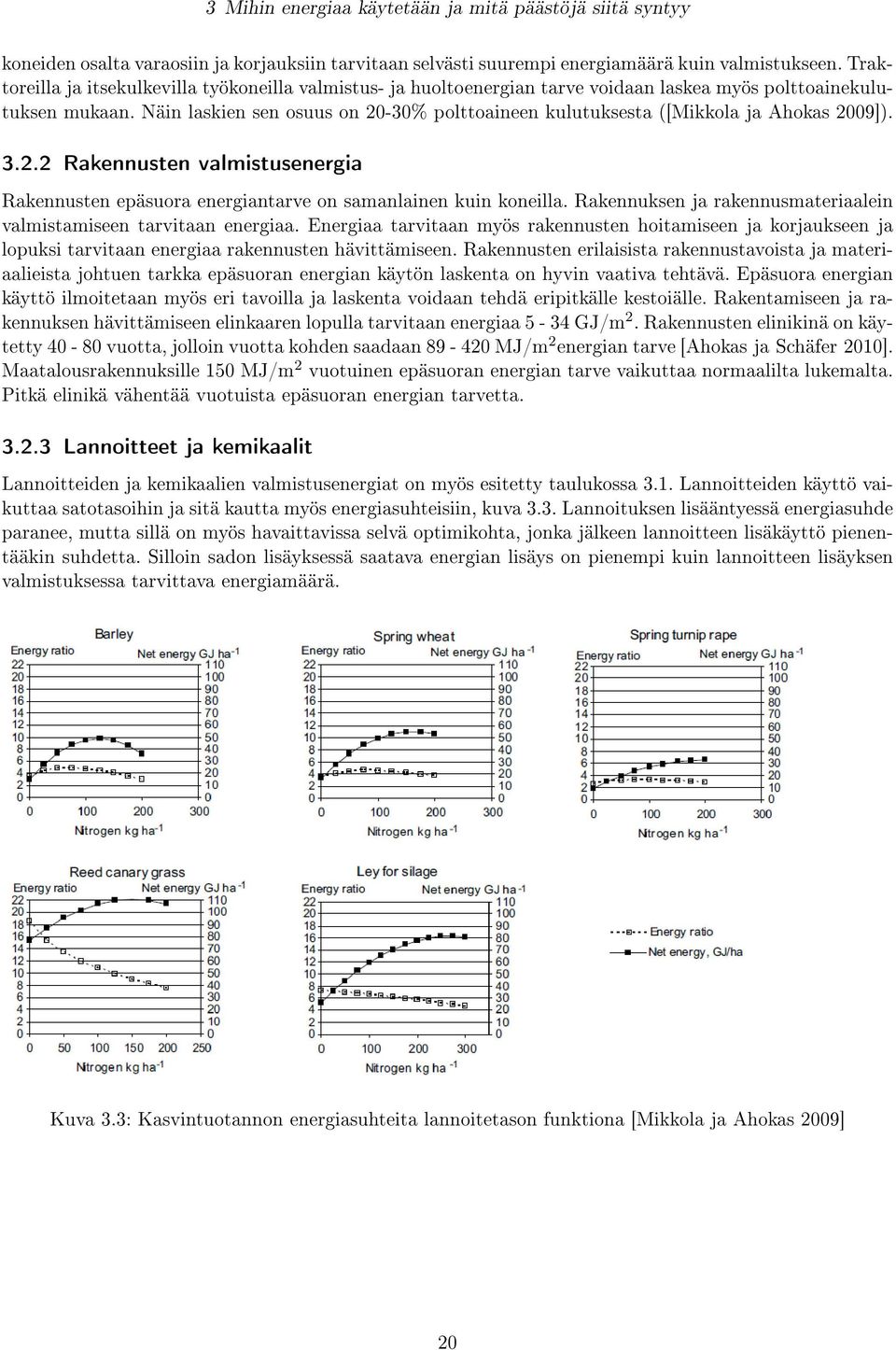 Näin laskien sen osuus on 20-30% polttoaineen kulutuksesta ([Mikkola ja Ahokas 2009]). 3.2.2 Rakennusten valmistusenergia Rakennusten epäsuora energiantarve on samanlainen kuin koneilla.