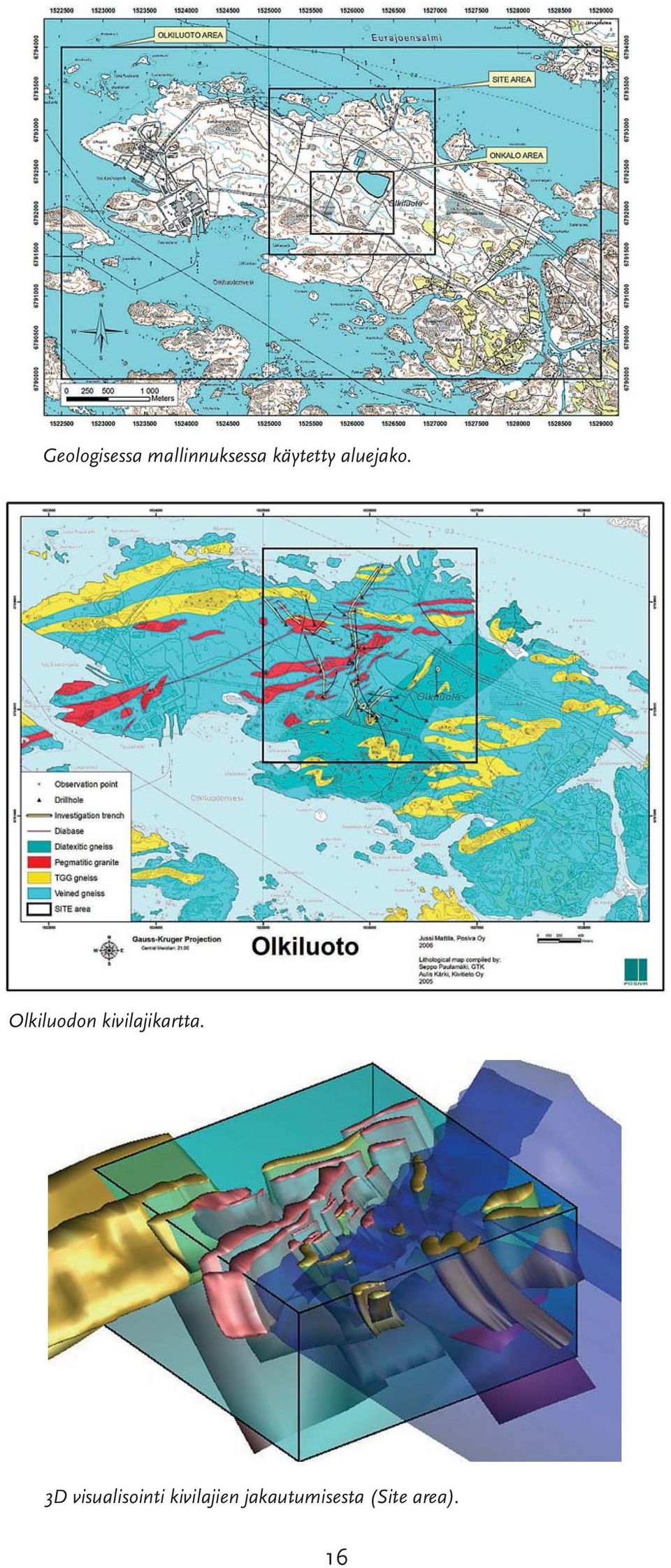 Olkiluodon kivilajikartta.