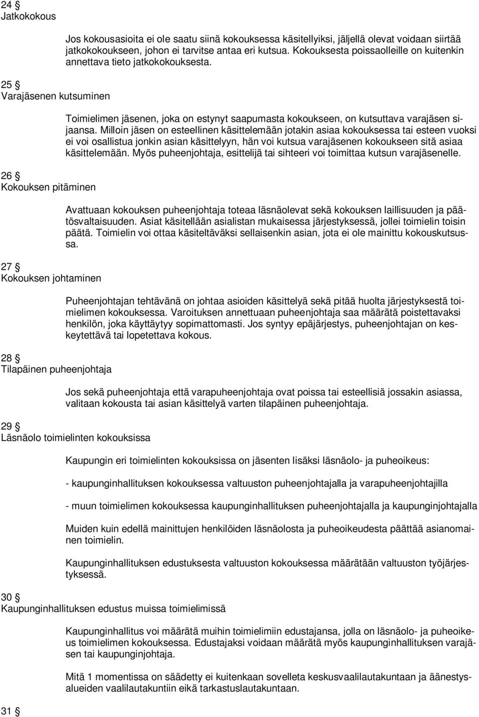 Toimielimen jäsenen, joka on estynyt saapumasta kokoukseen, on kutsuttava varajäsen sijaansa.