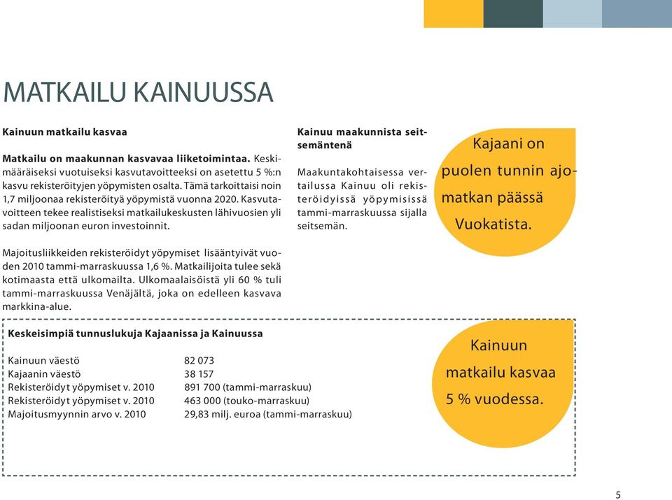 Majoitusliikkeiden rekisteröidyt yöpymiset lisääntyivät vuoden 00 tammi-marraskuussa, %. Matkailijoita tulee sekä kotimaasta että ulkomailta.