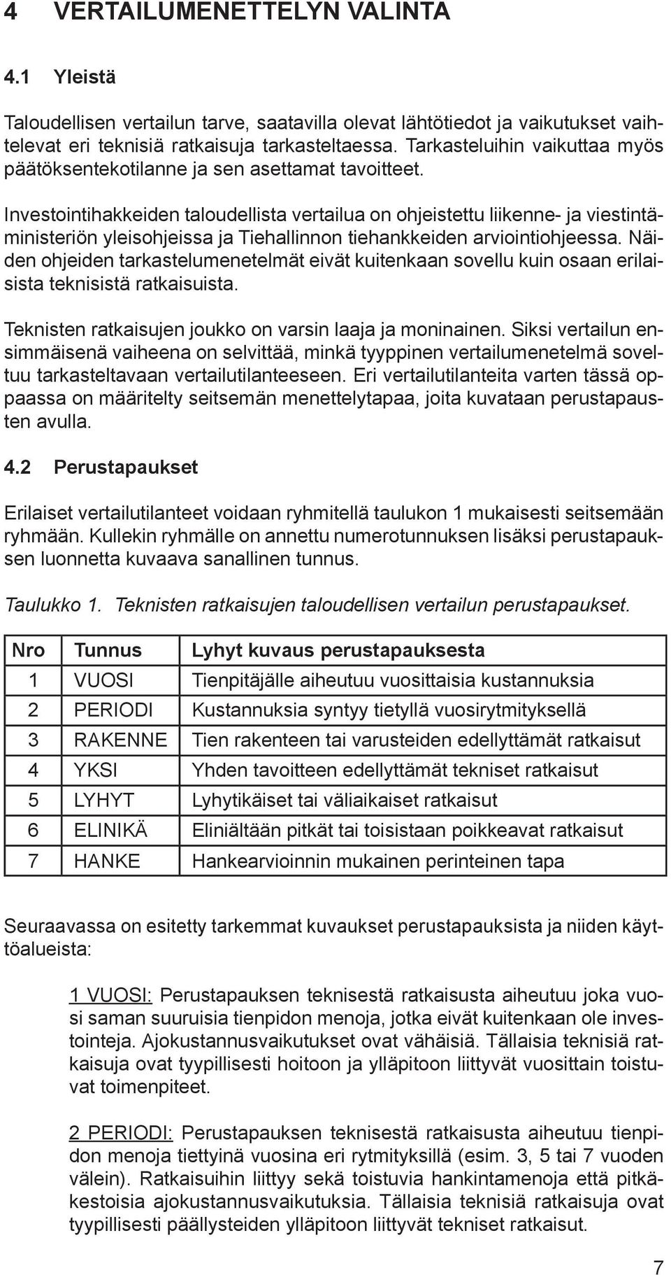 Investointihakkeiden taloudellista vertailua on ohjeistettu liikenne- ja viestintäministeriön yleisohjeissa ja Tiehallinnon tiehankkeiden arviointiohjeessa.