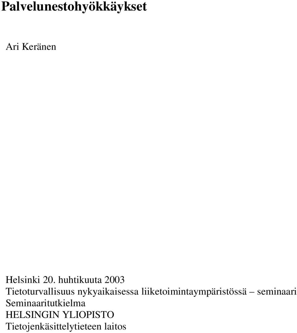 liiketoimintaympäristössä seminaari