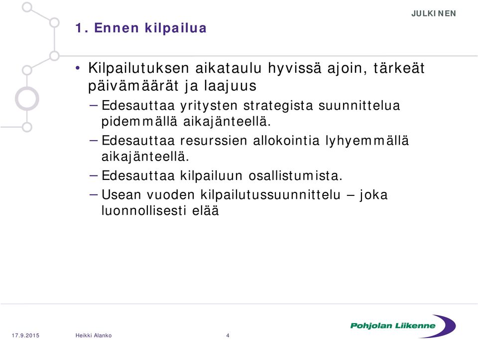 Edesauttaa resurssien allokointia lyhyemmällä aikajänteellä.