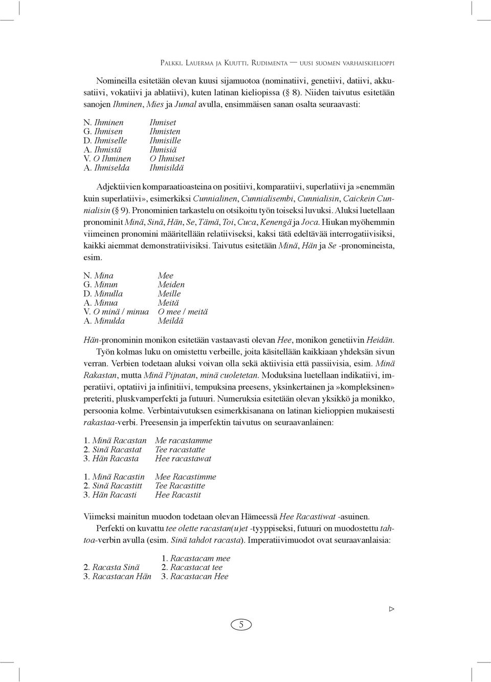 Ihmistä Ihmisiä V. O Ihminen O Ihmiset A.