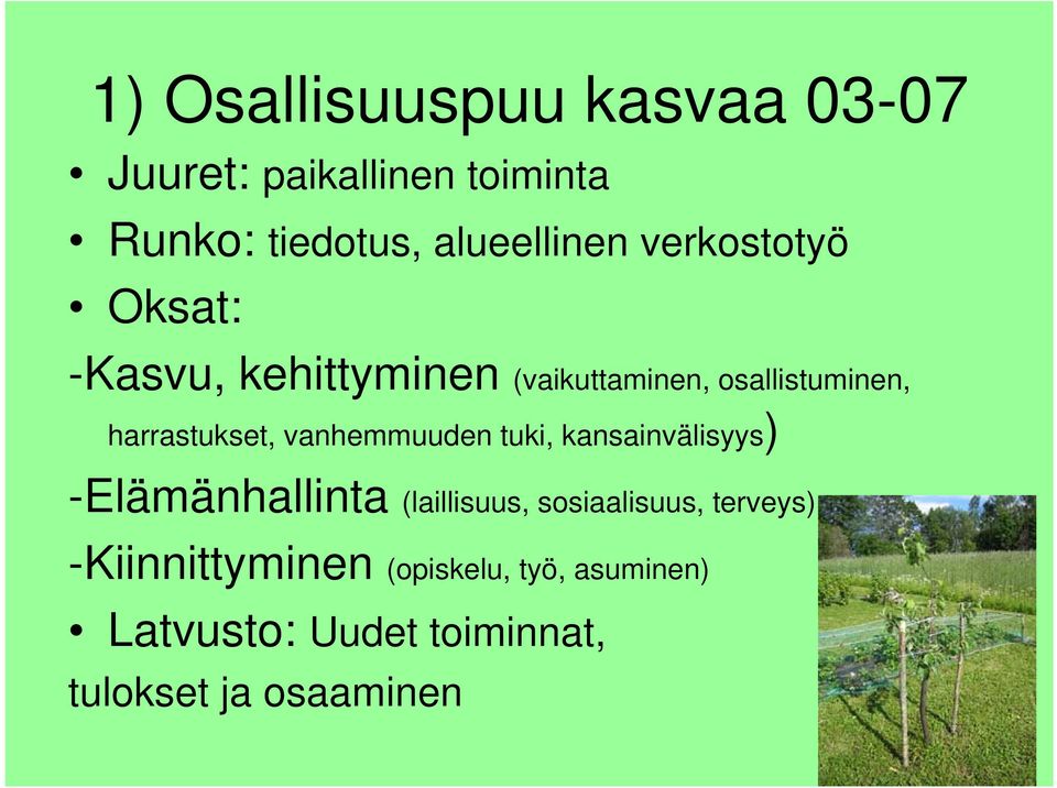 vanhemmuuden tuki, kansainvälisyys) -Elämänhallinta (laillisuus, sosiaalisuus, terveys)