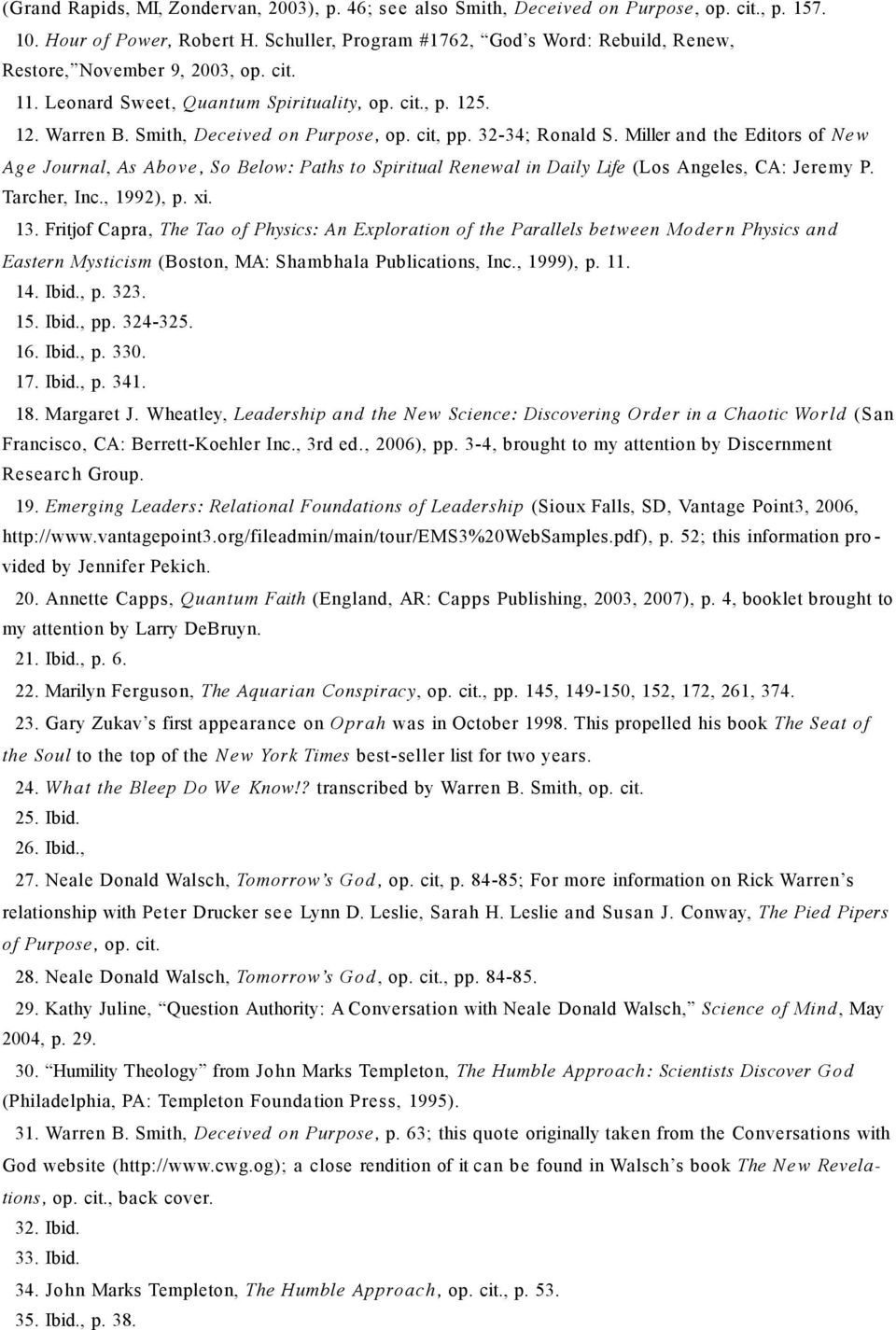 cit, pp. 32-34; Ronald S. Miller and the Editors of New Age Journal, As Above, So Below: Paths to Spiritual Renewal in Daily Life (Los Angeles, CA: Jeremy P. Tarcher, Inc., 1992), p. xi. 13.