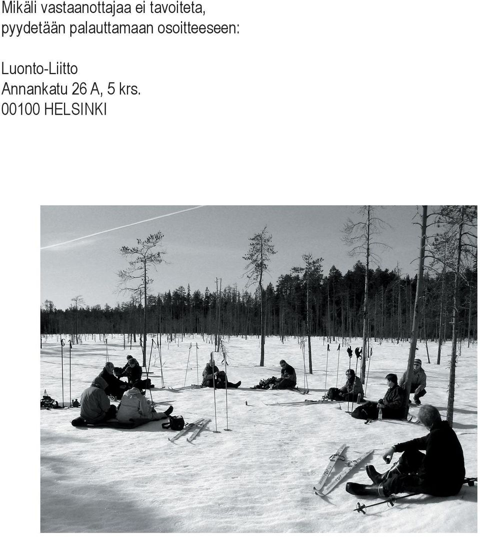palauttamaan osoitteeseen: