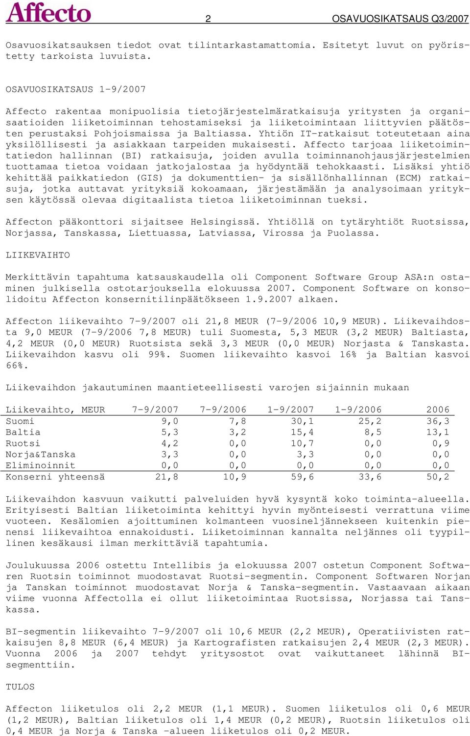 Pohjoismaissa ja Baltiassa. Yhtiön IT-ratkaisut toteutetaan aina yksilöllisesti ja asiakkaan tarpeiden mukaisesti.