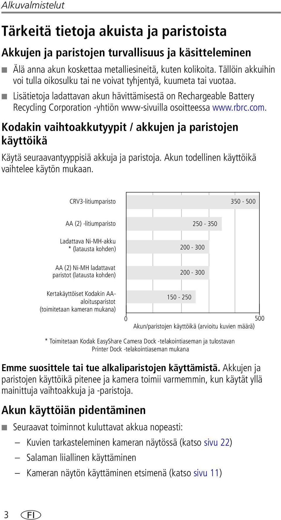 Lisätietoja ladattavan akun hävittämisestä on Rechargeable Battery Recycling Corporation -yhtiön www-sivuilla osoitteessa www.rbrc.com.