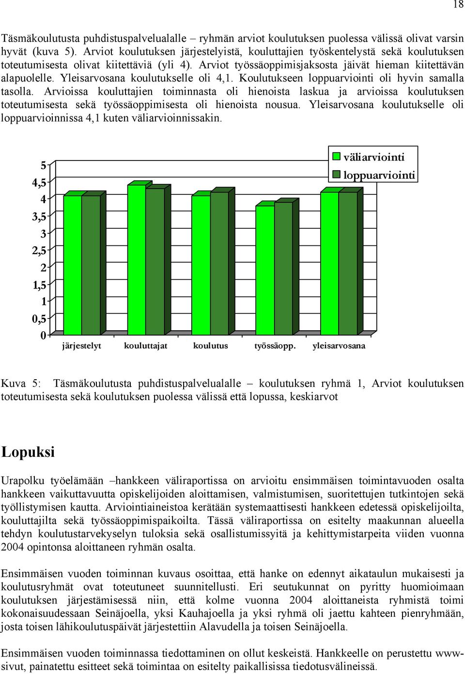 Yleisarvosana koulutukselle oli 4,1. Koulutukseen loppuarviointi oli hyvin samalla tasolla.