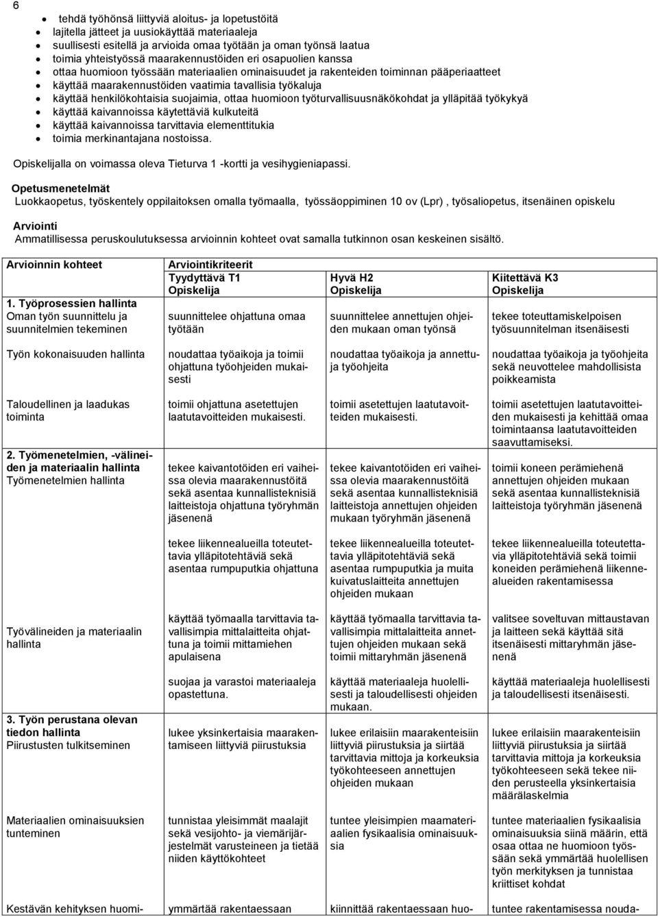 henkilökohtaisia suojaimia, ottaa huomioon työturvallisuusnäkökohdat ja ylläpitää työkykyä käyttää kaivannoissa käytettäviä kulkuteitä käyttää kaivannoissa tarvittavia elementtitukia toimia