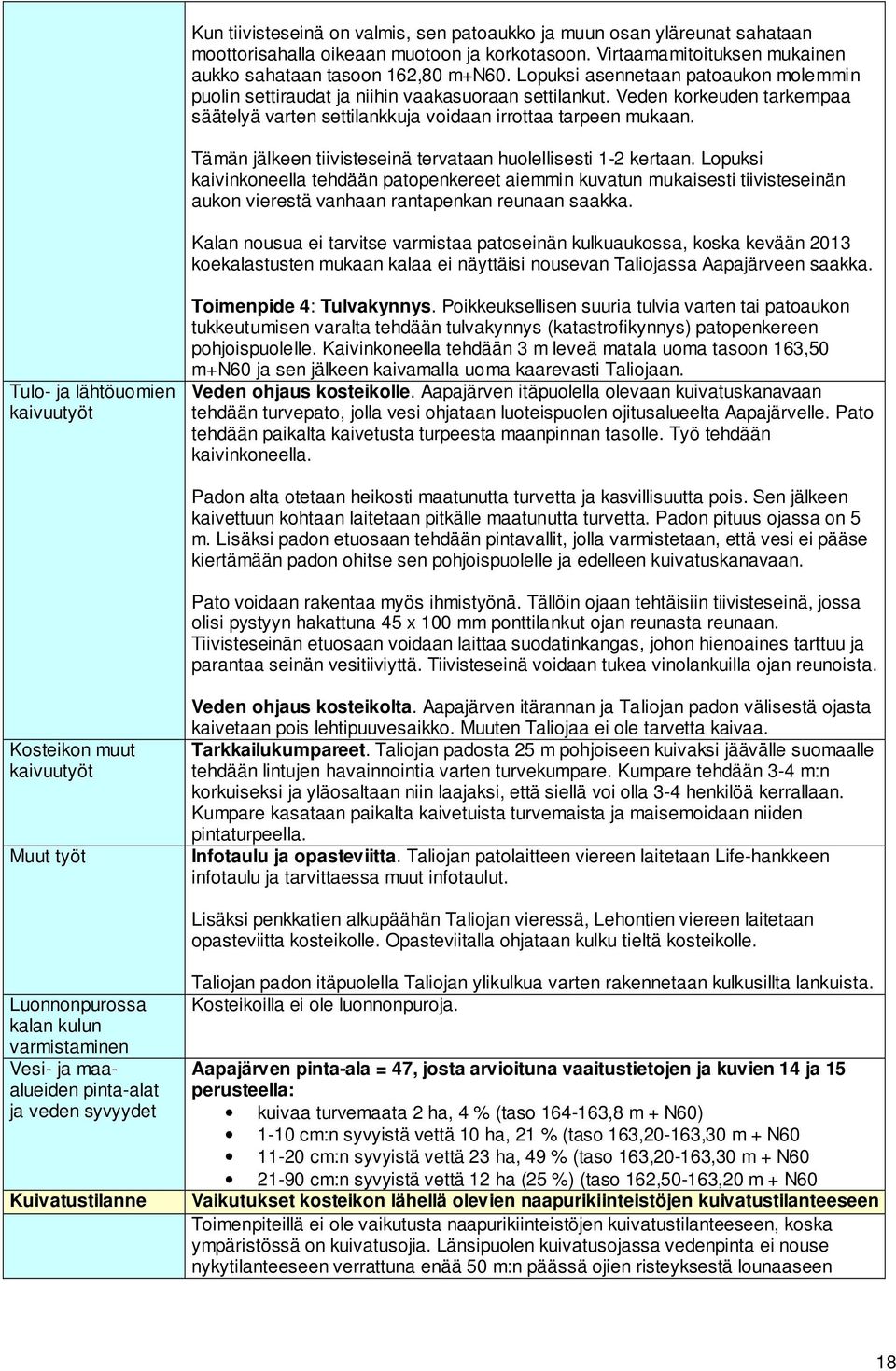 Tämän jälkeen tiivisteseinä tervataan huolellisesti 1-2 kertaan.