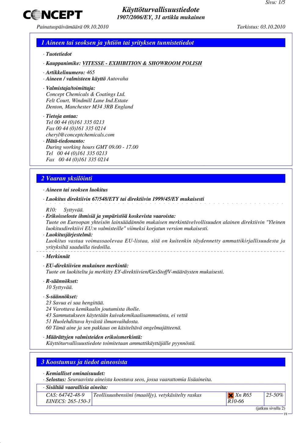 com Hätä-tiedonanto: During working hours GMT 09.00-17.