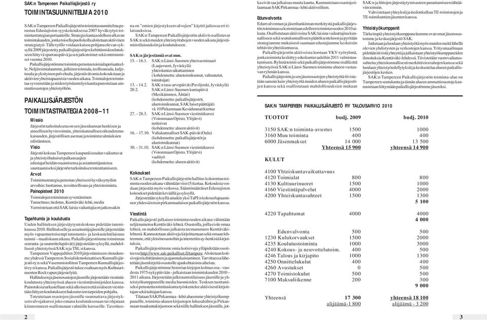 Tälle työlle voidaan katsoa pohjana olevan syksyllä 2009 järjestetty paikallisjärjestöjen kehittämiskoulutukseen liittyvä sparrauspäivä ja sen jatkotoimet sekä onnistumiset vuonna 2010.