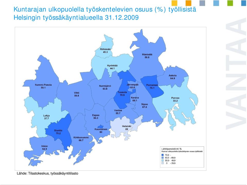 työllisistä Helsingin