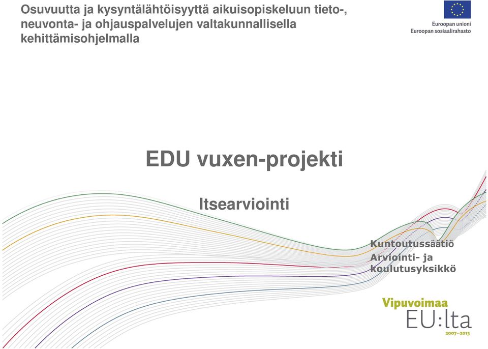 valtakunnallisella kehittämisohjelmalla EDU