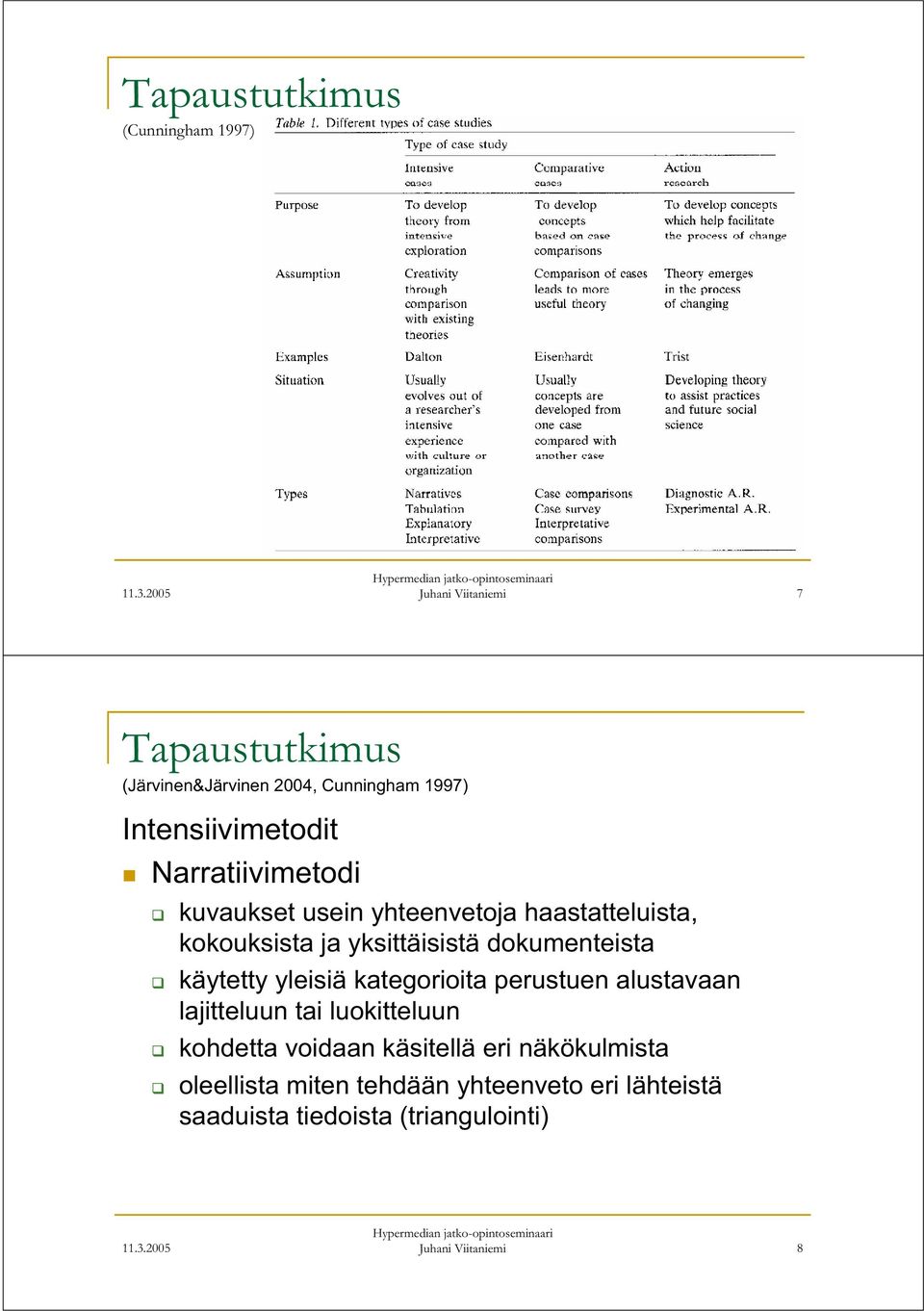 kategorioita perustuen alustavaan lajitteluun tai luokitteluun kohdetta voidaan käsitellä eri