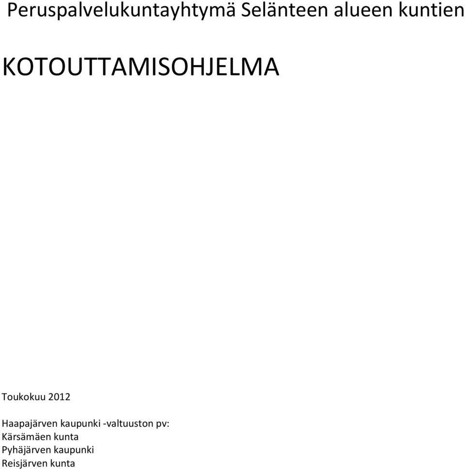 Haapajärven kaupunki -valtuuston pv: