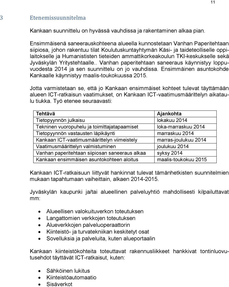 ammattikorkeakoulun TKI-keskukselle sekä Jyväskylän Yritystehtaalle.. Vanhan paperitehtaan saneeraus käynnistyy loppuvuodesta 2014 ja sen suunnittelu on jo vauhdissa.