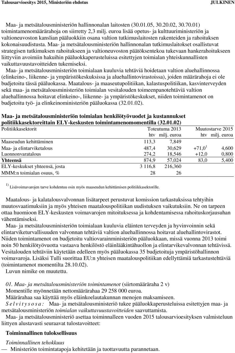 Maa- ja metsätalousministeriön hallinnonalan tutkimuslaitokset osallistuvat strategisen tutkimuksen rahoitukseen ja valtioneuvoston päätöksentekoa tukevaan hankerahoitukseen liittyviin avoimiin