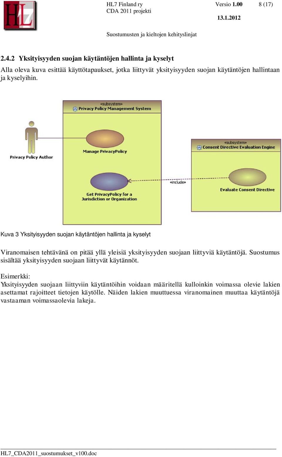 kyselyihin. Kuva 3 Yksityisyyden suojan käytäntöjen hallinta ja kyselyt Viranomaisen tehtävänä on pitää yllä yleisiä yksityisyyden suojaan liittyviä käytäntöjä.