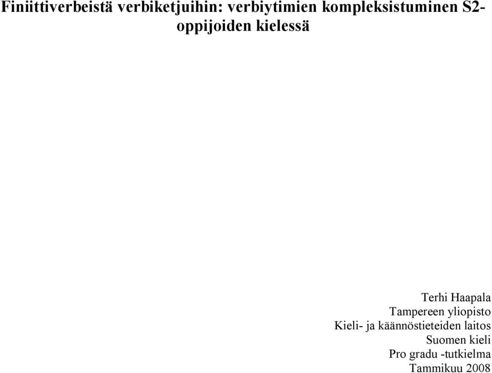 Haapala Tampereen yliopisto Kieli- ja